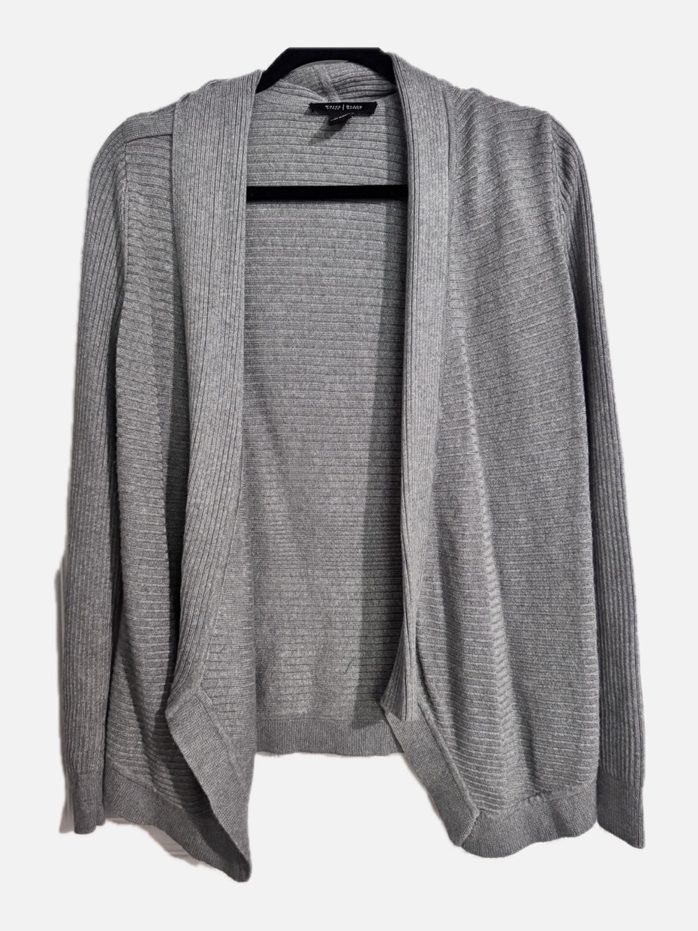 White House Black Market Light Gray Draped Open Cardigan - Picture 1 of 2